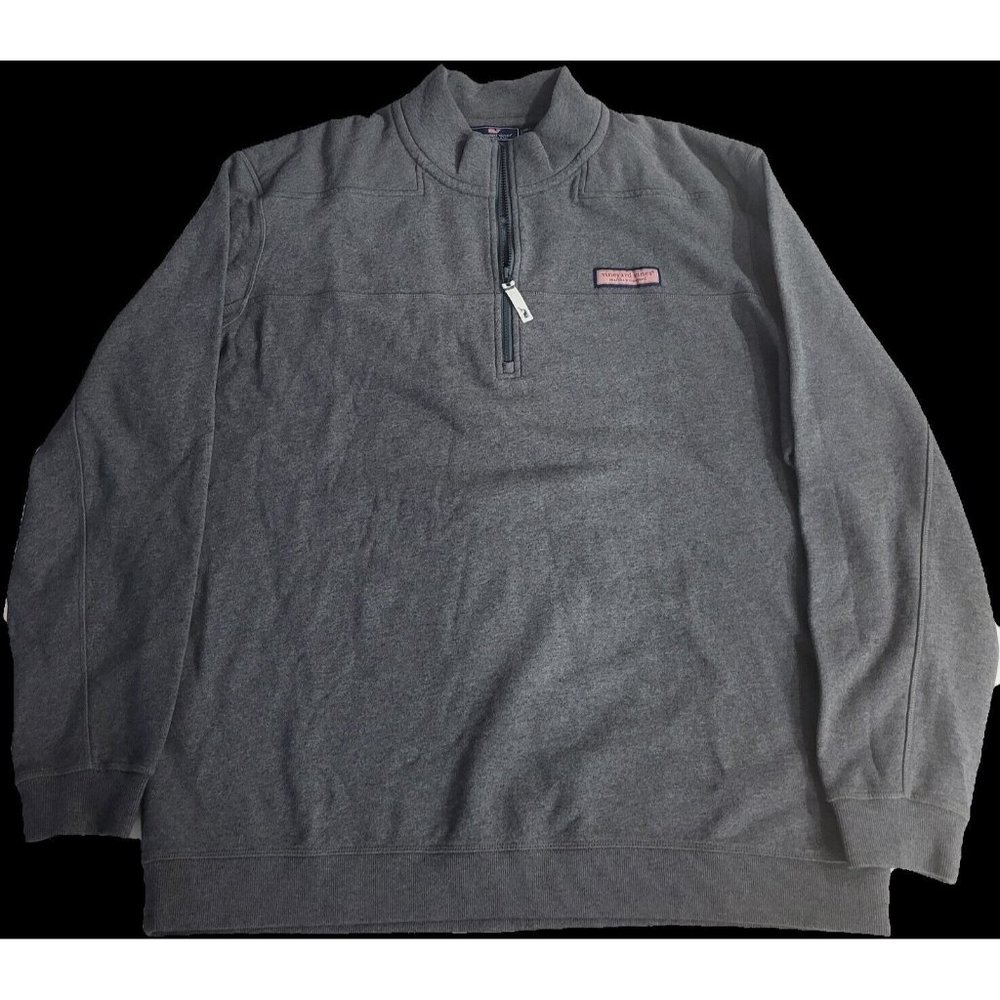 Vineyard Vines Mens Size 2XL Tall Quarter Zip Sweatshirt Pullover Comfy Gray